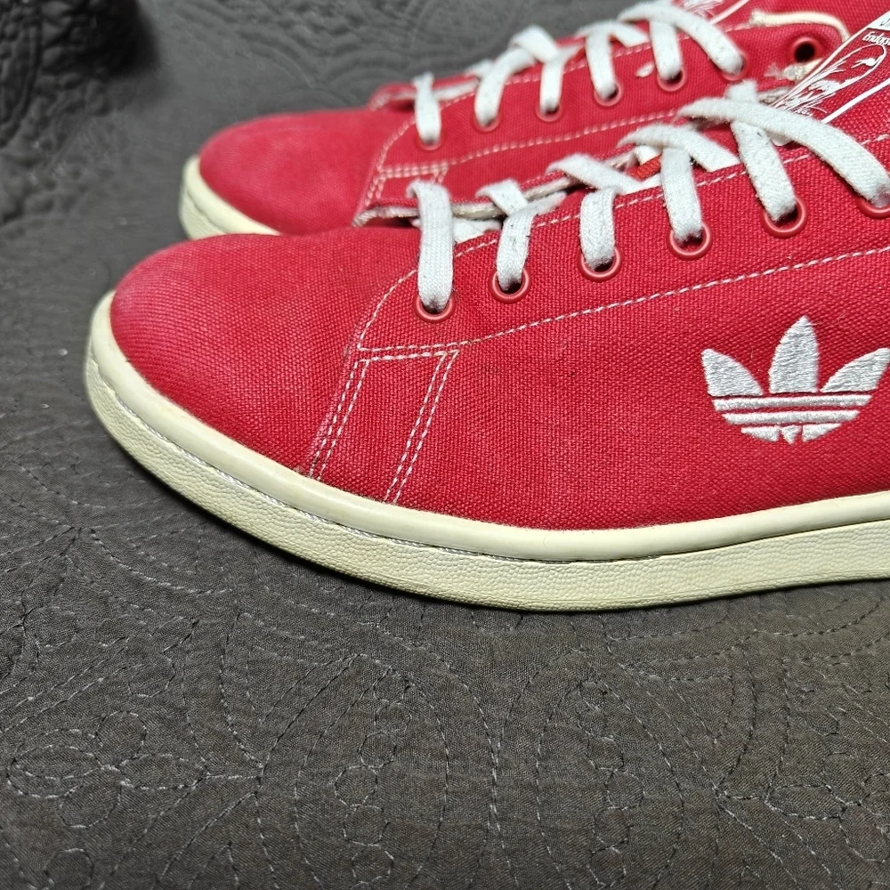 Adidas Stan Smith Scarlet Canvas Classic Logo Retro Sneakers Men's Shoe Size 8.5